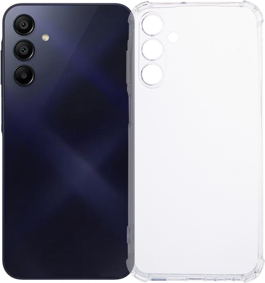 Anti-shock Back Cover voor de Samsung Galaxy A15 Transparant