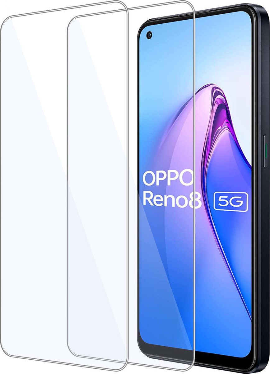 2x Geschikt voor OPPO Reno 8 - Screenprotector - Beschermglas - GuardCover