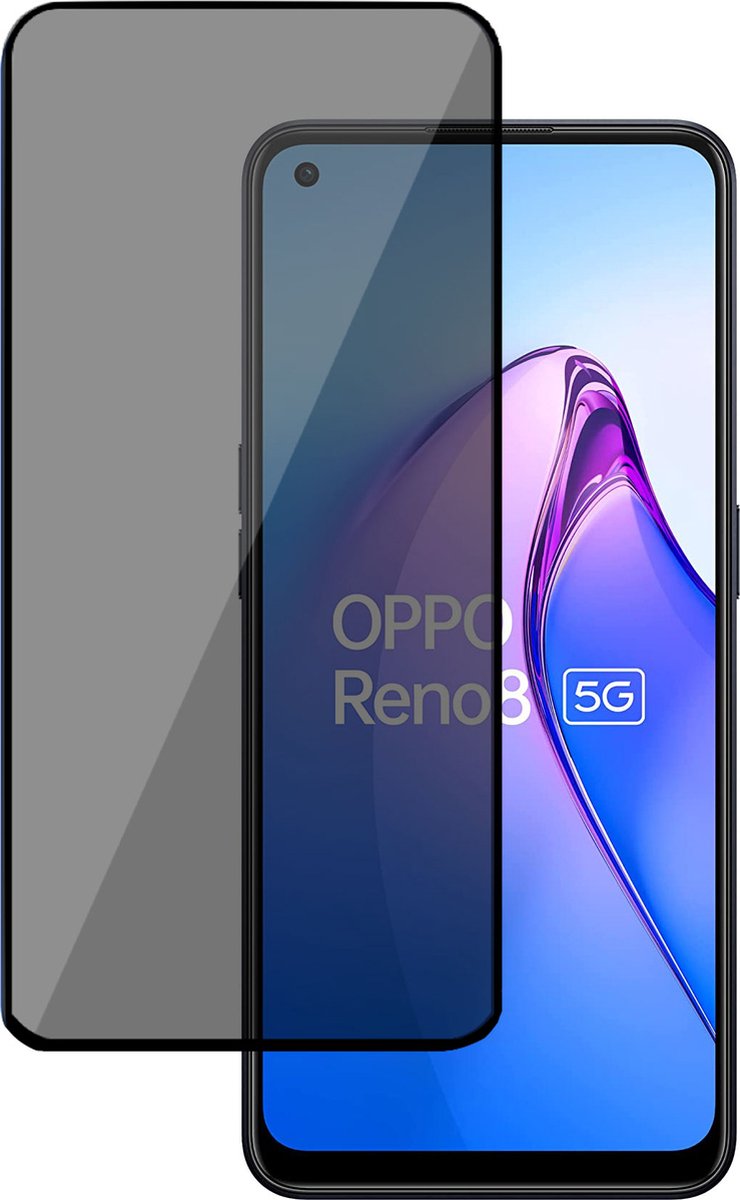 Privé Screenprotector geschikt voor OPPO Reno 8 - Privacy Beschermglas - Privacy Proteqt+