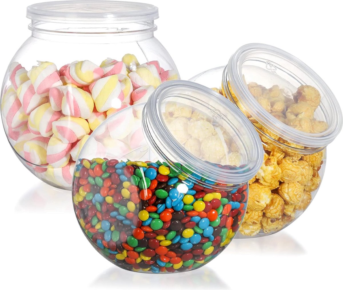 Intirilife Set van 3 Victoriaanse Stijl Snoeppotten - 25 x 11.5/22.5 x 10.1/21 x 12 cm - Vintage, voor Snoep, Koekjes, Glazen Pot met Deksel, Decoratie, Bewaarpot, Container