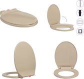 vidaXL Toiletbril soft-close en quick-release ovaal beige - Toiletbril - Toiletbrillen - Wc-bril - Wc-brillen