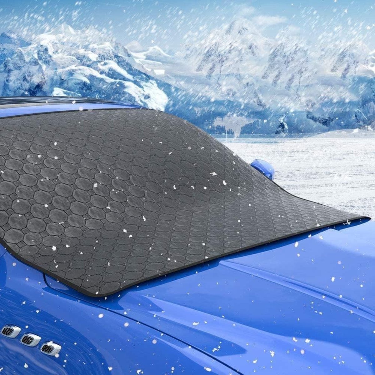 Autovoorruithoes Winterverdikking Vorst Sneeuw IJs Hagel Wordt geleverd met stevige vaste touwhaak en opbergtasaccessoires, geschikt voor de meeste auto's, SUV's