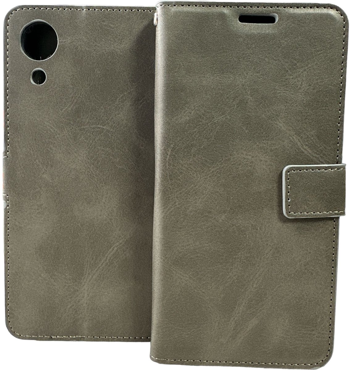Portemonnee Book Case Hoesje Geschikt voor: Samsung Galaxy A03 Core - grijs