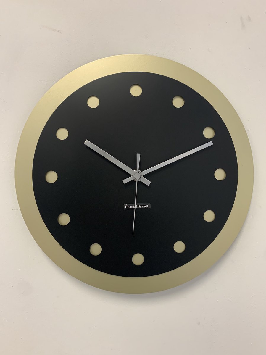 Wandklok CHANTALBRANDO -- MEDUSA -- BLACK & GOLD -- MODERN DESIGN --
