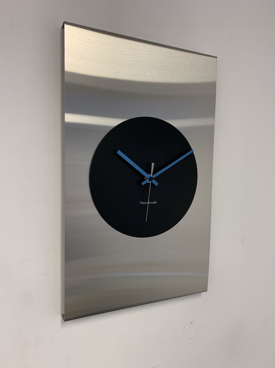 Wandklok CHANTALBRANDO -- NEW JERSEY -- SILVER & BLACK -- MODERN DESIGN