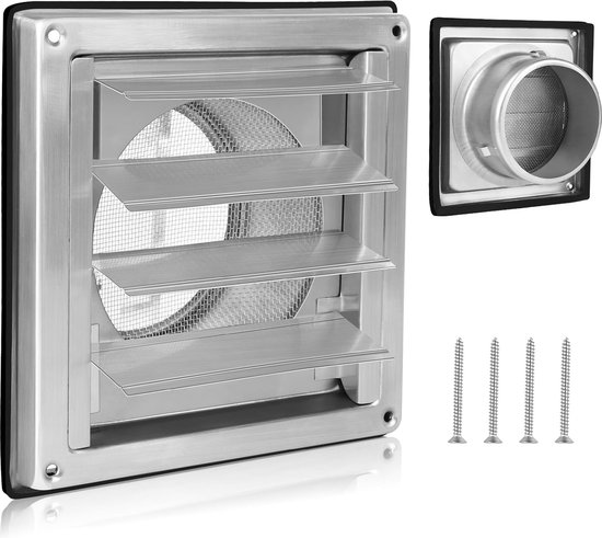 Opbouw uitblaas ventilatierooster 125 mm wit (RAL9010) met geïsoleerde terugslagklep