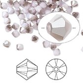 Swarovski Elements, 48 ​​​​pièces perles Xilion Bicone (5328), 4 mm, satin d'albâtre rose