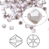 Swarovski Elements, 48 stuks Xilion Bicone kralen (5328), 4mm, rose alabaster satin