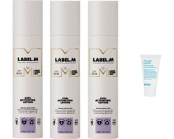 Label.M 3 x - Curl Activating Lotion - 250 ml + WILLEKEURIG Travel Size