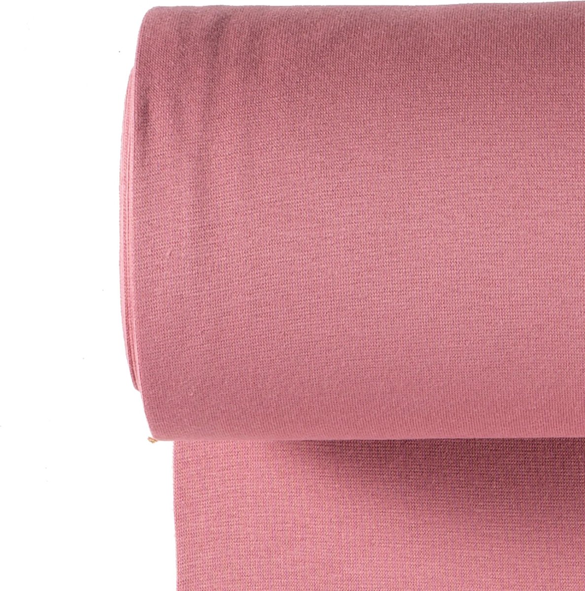 Boordstof Uni Rondgebreid 35 cm per Meter – Licht Oud Roze – Elastische Boordstof voor Mouwen, Hals & Taille