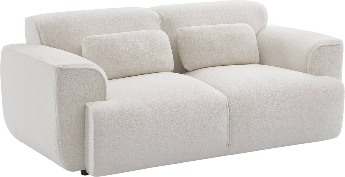 sweeek 2-zitsbank wallas bouclé, 180x98x73cm Crème