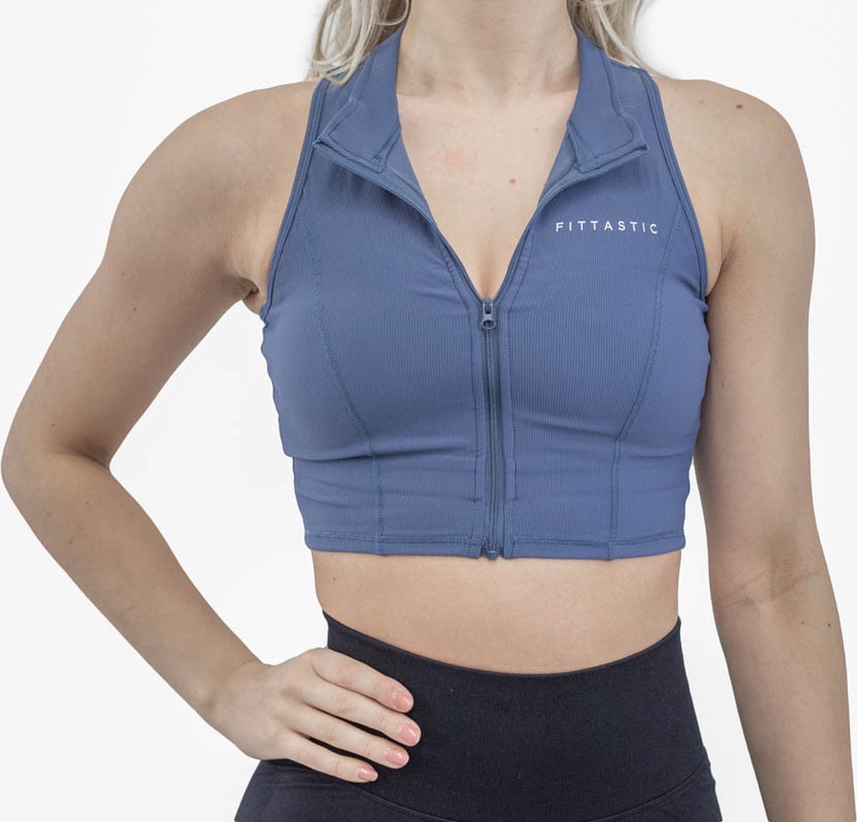 Fittastic Sportswear Zip Top Blue - Blauw - L