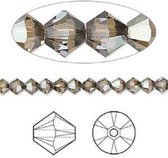 Swarovski Elements, 48 stuks Xilion Bicone kralen (5328), 4mm, crystal bronze shade