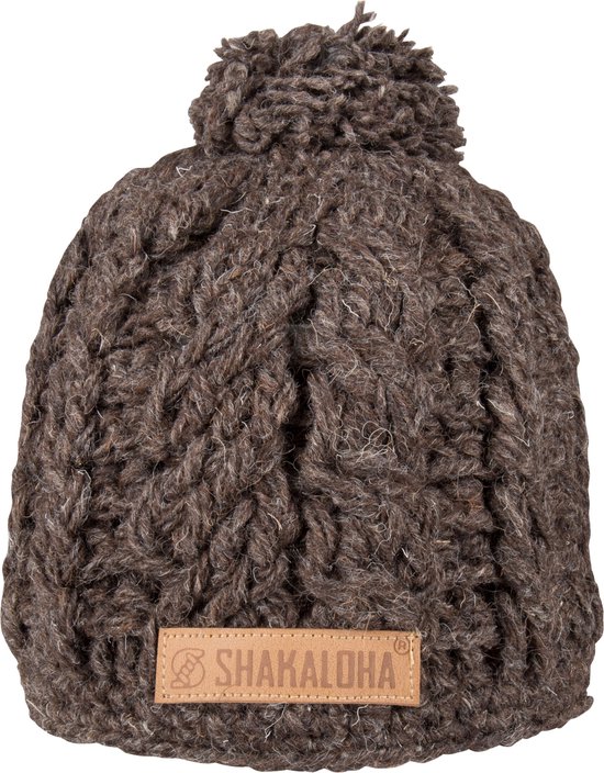 Shakaloha Gebreide Wollen Muts Heren & Dames Beanie Hat van schapenwol met polyester fleece voering - Broh Beanie LBrown Unisex - One Size Wintermuts