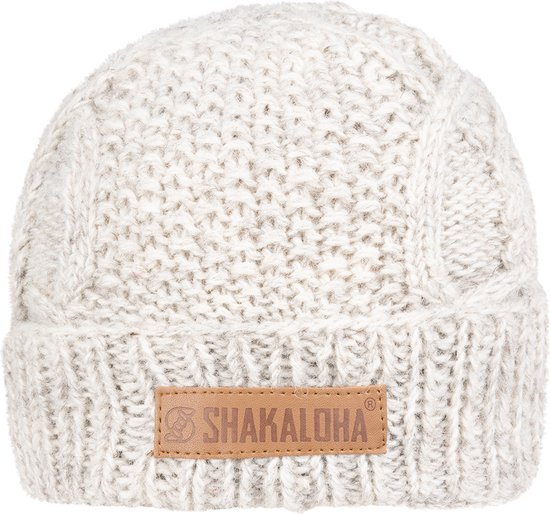Shakaloha Gebreide Wollen Muts Heren & Dames Beanie Hat van schapenwol met polyester fleece voering - Blow Beanie Choco Unisex - One Size Wintermuts.