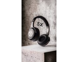 Silent Disco set – 5 oplaadbare Koptelefoons – Inclusief Zender - Hoofdtelefoons – Zwart