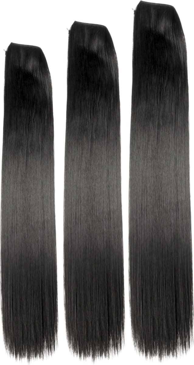 The Hair Studio - Bone Straight Weave Bundle 18'' - 1 Bundle 100 Gram - Weft Hair - #1 Jet Black - 100% Raw Virgin Hair Human Hair - Double Drawn - Haarverlenging