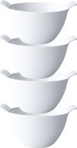 Cosy & Trendy Bols/Bols à soupe pour dessert/petit déjeuner - 4x - Porcelaine - D12 x 7 cm - blanc
