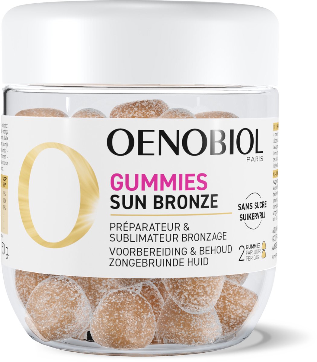 Goedkoopste Oenobiol Gummies Sun Bronze - Bruiningsversneller - Bruinen zonder zon - 60 Bruinings Gummies - Vegan en zonder suiker - Met vitamine E en Selenium