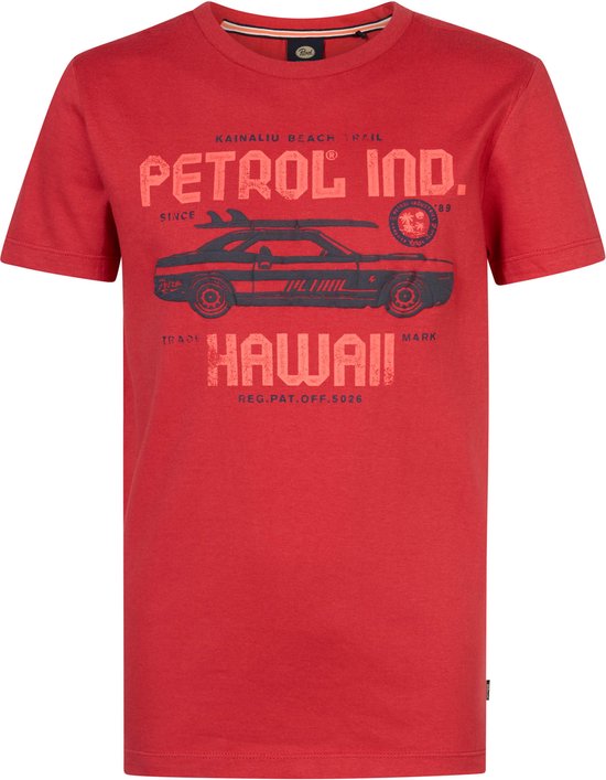 Petrol Industries - T-shirt Garçons avec illustration Offshore - Rouge - Taille 176