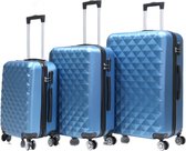 Kofferset Traveleo Babij - 3-delig- met cijferslot - Complete Set - Koffer - Handbagage 35L + 65L en 90L Ruimbagage - ABS07 - SkyBlue