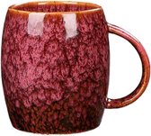 500 ml grote keramische koffiemok met handvat, vintage theekop, latte mokken, voor kantoor en huis, uniek cadeau voor mannen en vrouwen, rood