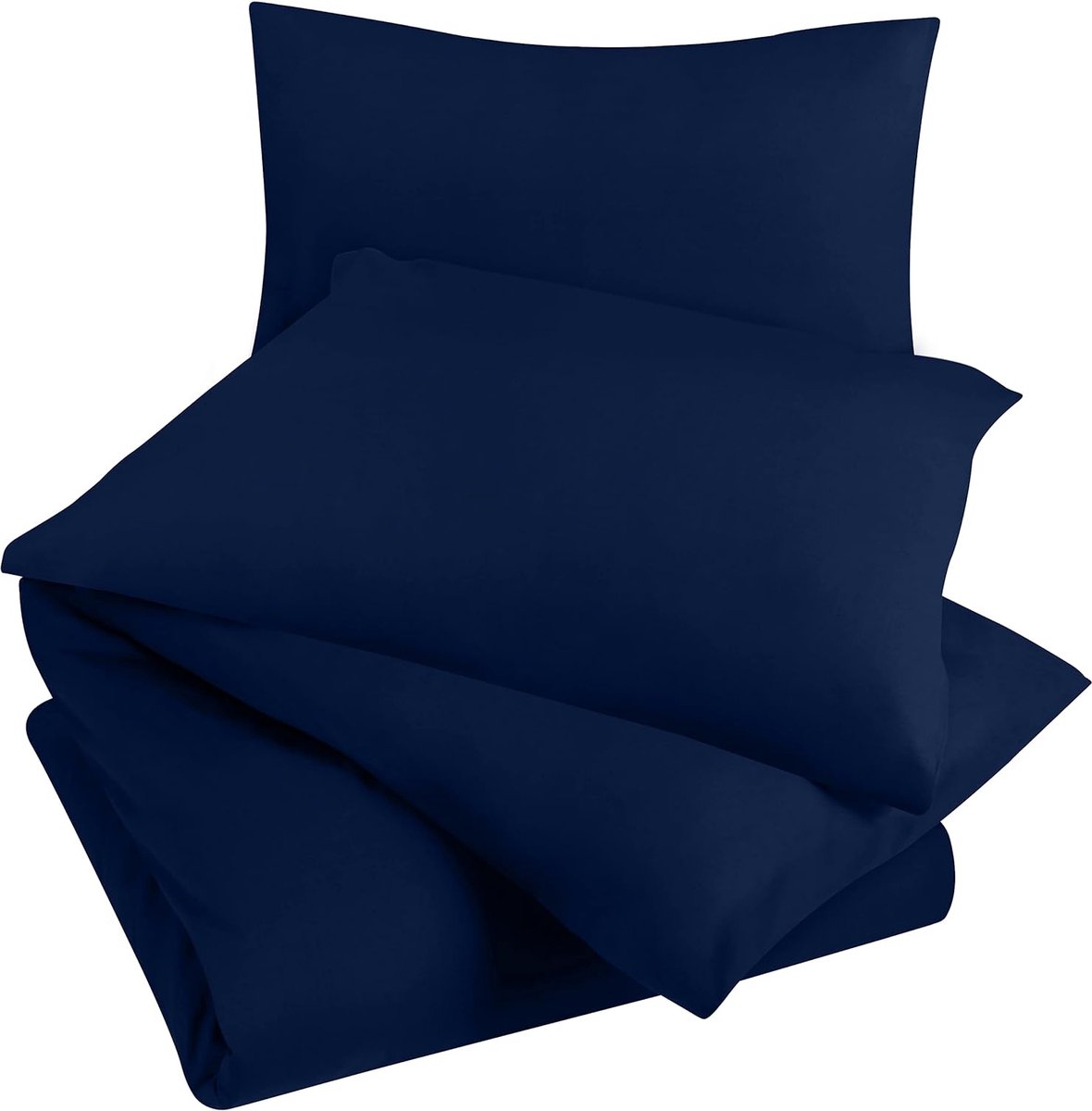 Bedding Dekbedovertrek Set - Zachte Microvezel Dekbedovertrek 200x200cm met Kussenslopen 50x75cm - Beddengoed Dekbedovertrek Set - Marineblauw
