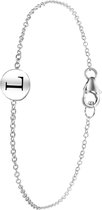 Zilveren armband alfabet rhodiumplated - L