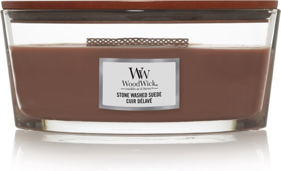 WoodWick Stone Washed Suede Ellipse Candle