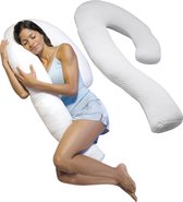 Dreamolino Swan - 2 pièces - kussen ergonomique pour dormeur latéral - oreiller confort 7 en 1 - soutient et a un effet stabilisant - oreiller de grossesse - oreiller d'allaitement - oreiller de corps respirant