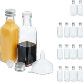 Relaxdays glazen flesjes met schroefdop - mini flessen 100 ml - lege shotflesjes - likeur - set van 16