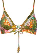 Watercult - Sunset Florals Strappy Bikini Top - maat 40C - Print/Groen