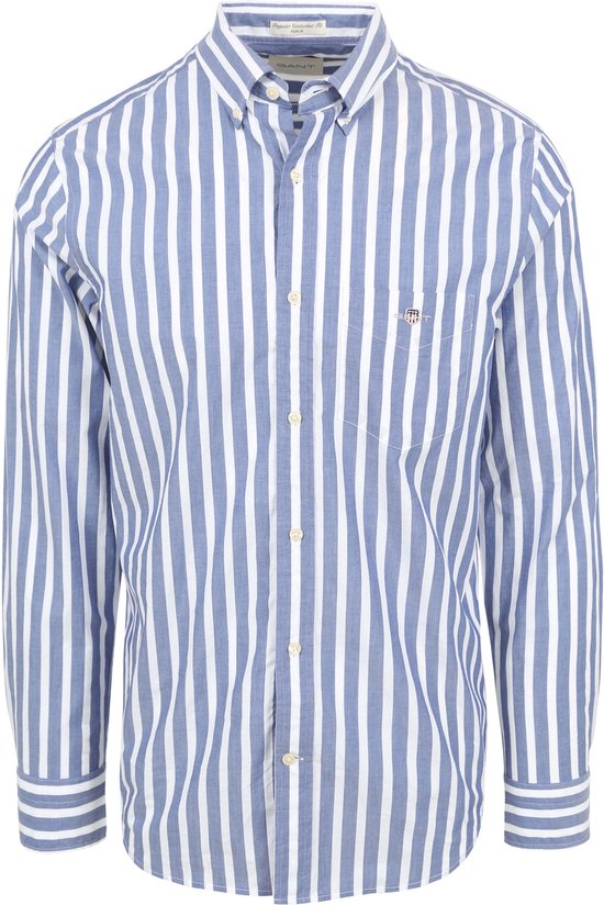 Gant - College Overhemd Streep Blauw - Heren - Maat 3XL - Regular-fit