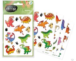 Dino Tattoos Kinderen - Tattoo Stickers - 4 Vellen - Kinder Tattoos - Tijdelijke Tattoo - Tattoo voor Kinderen - Plaktattoo Dino - Tattoo Jongens