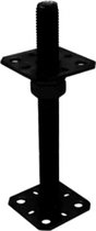 Wovar Verstelbare Paalhouder Zwart M24 voor 10 x 10 tot 15 x 15 cm palen | Per Stuk