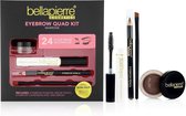 Bellapierre - Eyebrow quad Kit - potlood- poeder - Wenkbrauw gelmascara- penseel - Mineral Makeup kit -