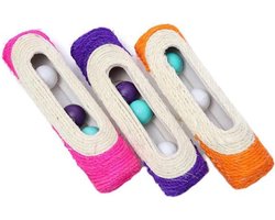 CatToy-Kattenspeeltje-lange roller-krabpaal-drie ballen-roze Image