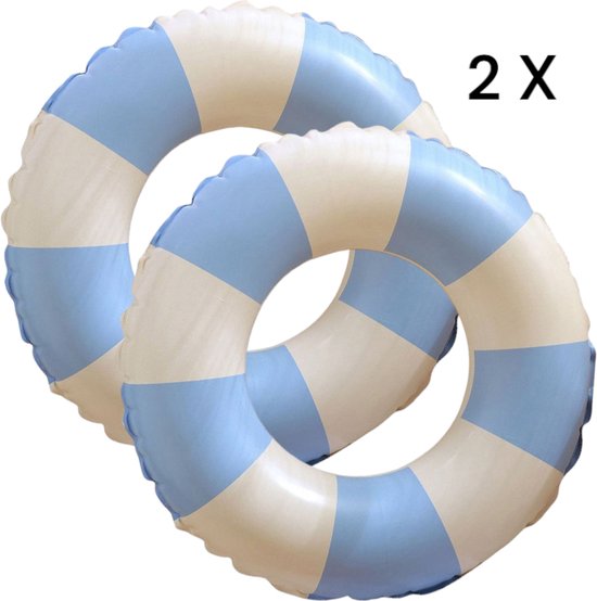 Bouée Gonflable Adulte, Flotteur De Piscine, Flotteur Gonflable à Rayures Rétro, Idéal Pour Les Vacances A La Plage Et Les Fetes A La Piscine Cyan 210217237