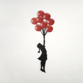 Colorfullworlds - Banksy Meijse Met Balloon - Banksy - Metaal Wanddecoratie - Girl With Balloon - Muurdecoratie - Housewarming Cadeau - Wall Art - 25x67 CM
