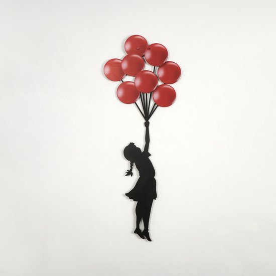 Colorfullworlds - Banksy Meijse Met Balloon - Banksy - Metaal Wanddecoratie - Girl With Balloon - Muurdecoratie - Housewarming Cadeau - Wall Art - 25x67 CM