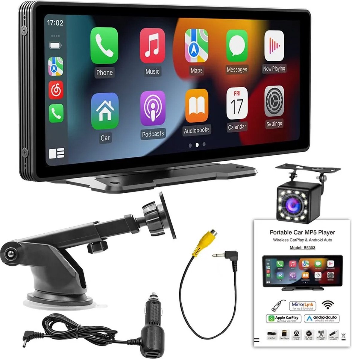 Nueva Vida - Carplay Dongle - 10.26 Inch Multimedia Scherm Apple & Android - Draadloos - Wifi Video Speler - Met Camera