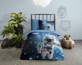 Good Morning Kinderdekbedovertrek "astronaut in de ruimte" - Blauw - (140x200/220 cm) - Katoen