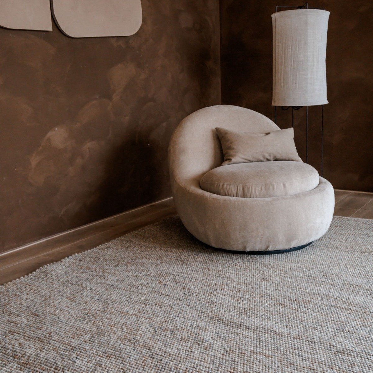 Wollen Vloerkleed Grijs/bruin gemeleerd Vik - 160 x 230 cm - (M)