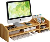 Fleau Home Monitor Verhoger - Laptop Standaard - Laptopverhoger - Bureau Organizer - Beeldscherm Verhoging - Hout