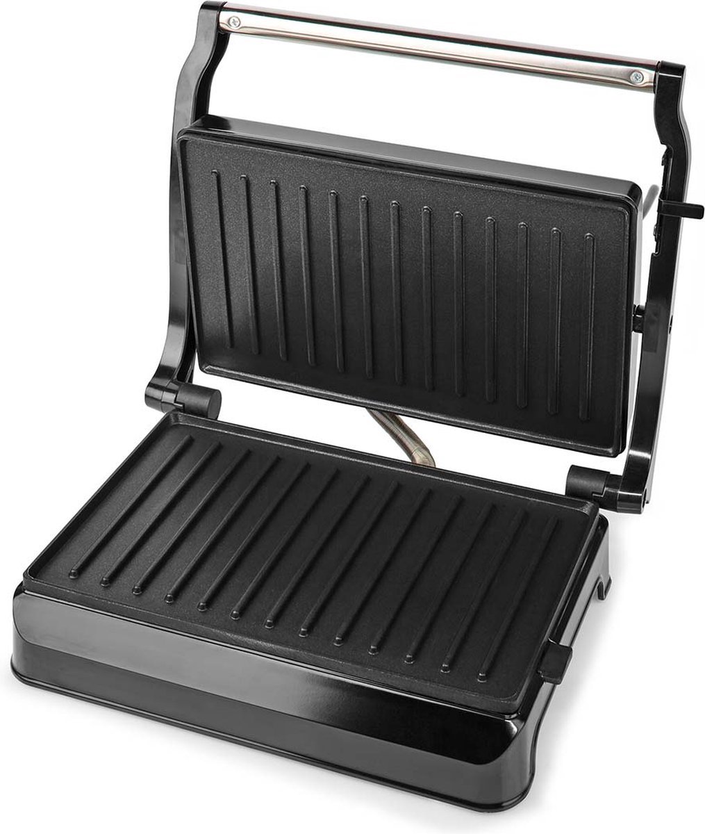 Contactgrill Tosti IJzer Panini Grill Anti Aanbaklaag 700W Zilver