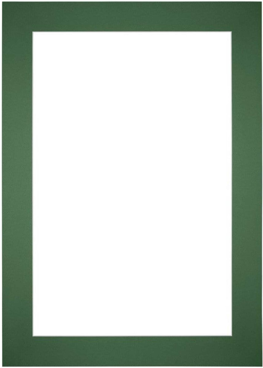 Passe-Partout Fotomaat 9x13 cm - Lijstmaat 20x28 cm - Groen Bos - Museumkarton - Fotolijst niet inbegrepen
