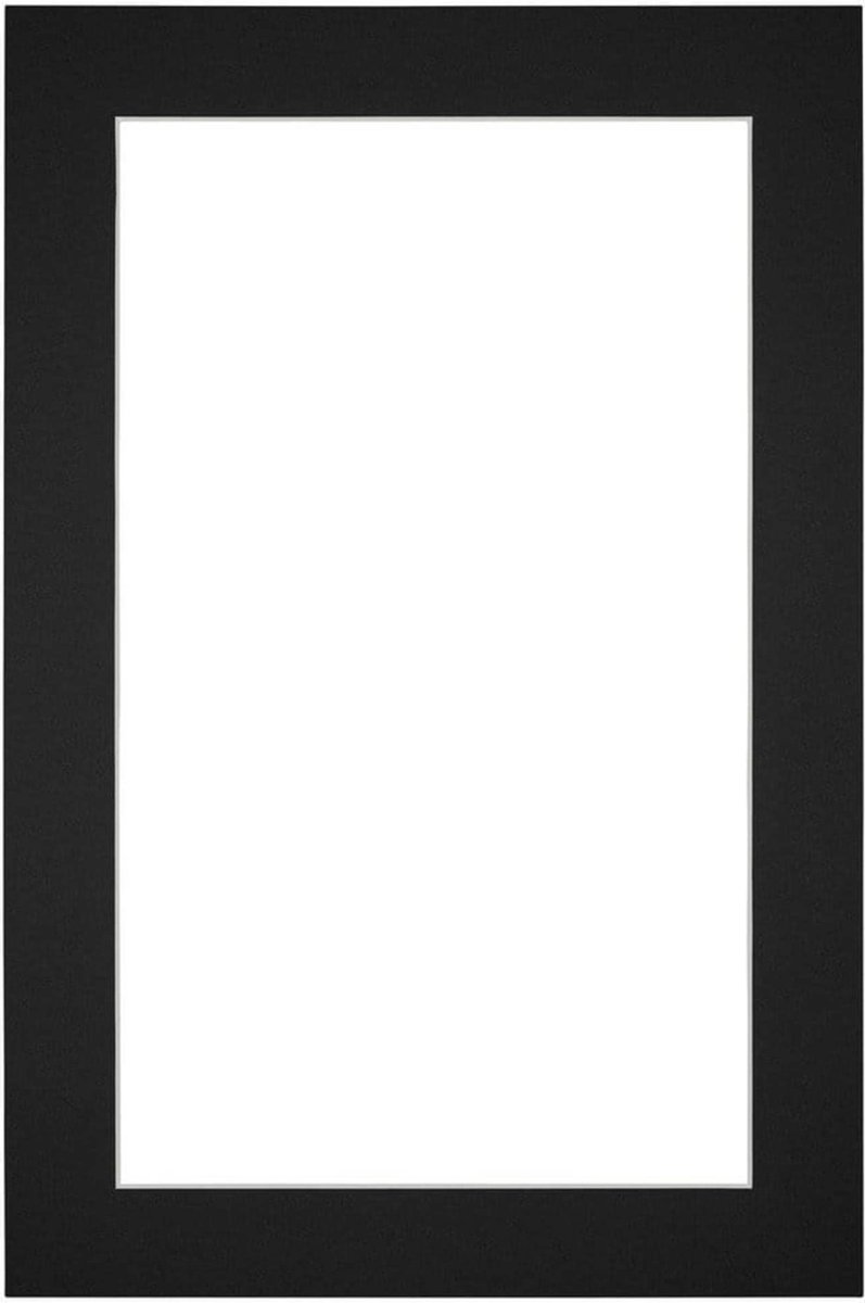 Passe-Partout Fotomaat 15x20 cm - Lijstmaat 20x30 cm - Zwart - Museumkarton - Fotolijst niet inbegrepen