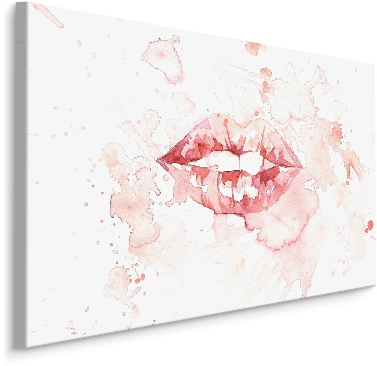 karo-art Schilderij - Lippen in Aquarel, roze/wit, 4 maten, premium print Multikleur