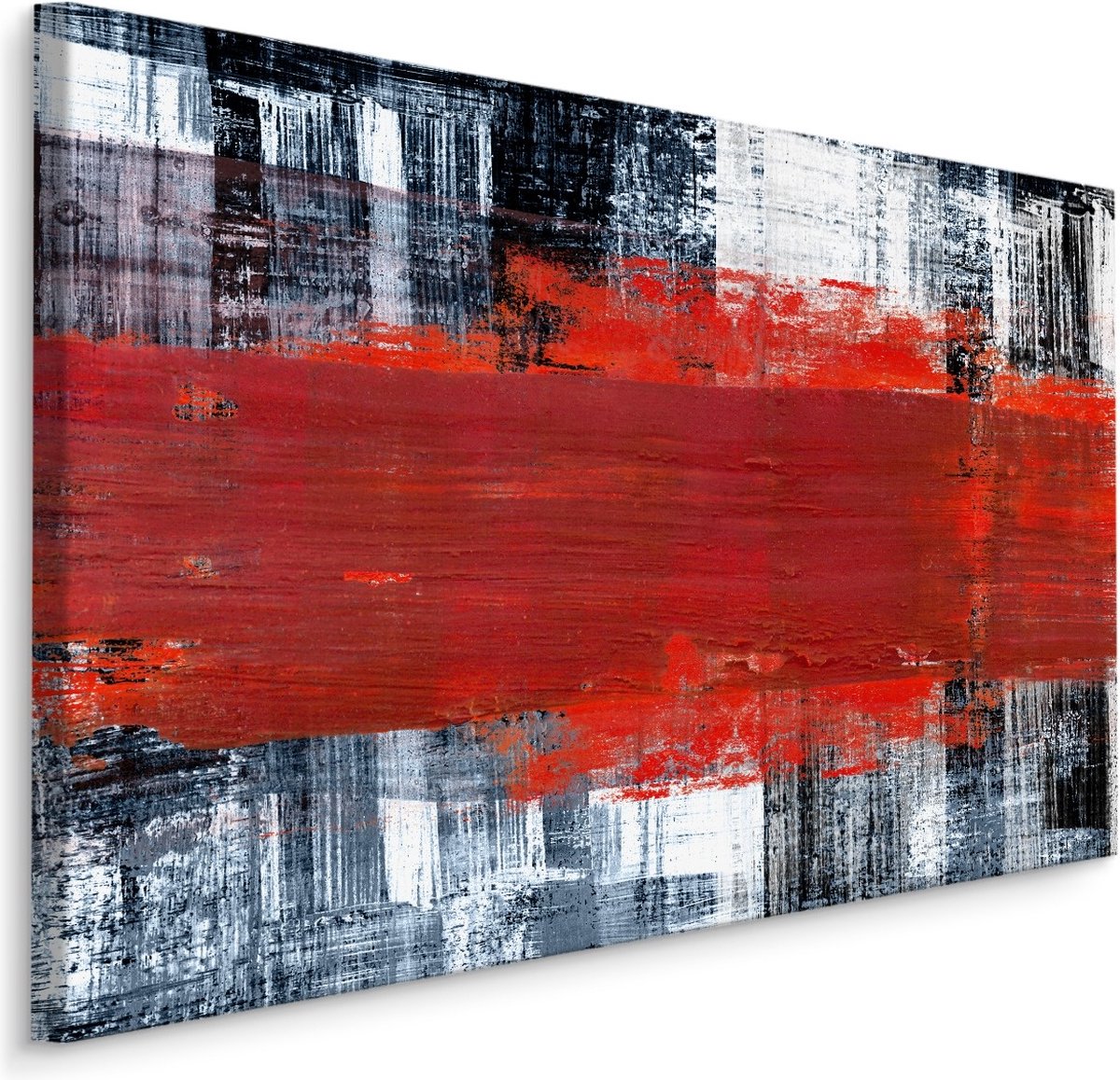 karo-art Schilderij - Abstract in het Rood, Premium Print Multikleur