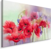 Peinture - Coquelicots colorés à l'aquarelle (impression sur toile), impression premium